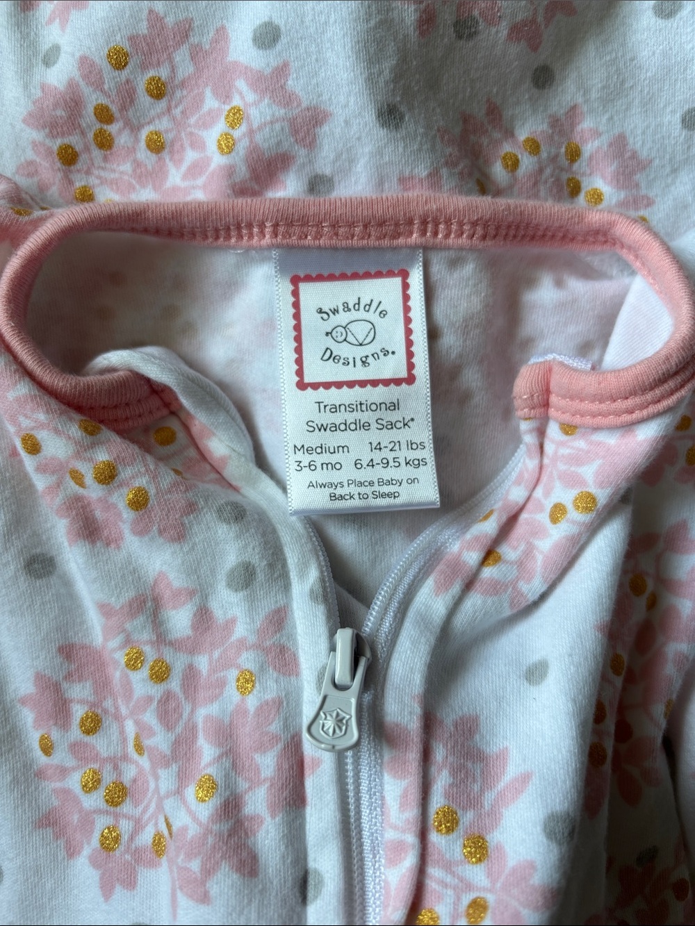 Swaddle Designs Swaddle Sack with Arms Up Half-Length Sleeves and Mitten Cuffs - Picture 4 of 4